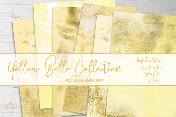 Yellow Belle Digital Paper in Graphics - product preview 1