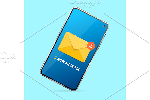 New Message Concept Mobile Phone in Illustrations - product preview 2
