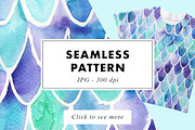 Seamless mermaid scales pattern