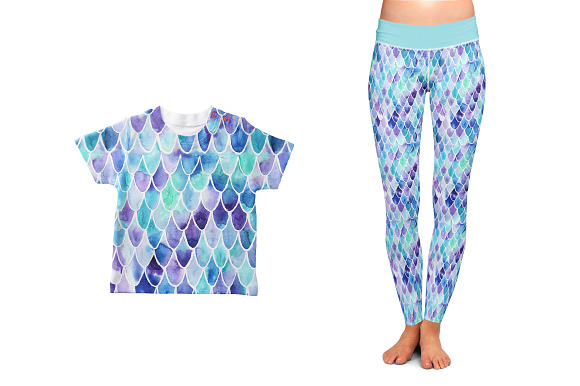 Seamless mermaid scales pattern in Patterns - product preview 1