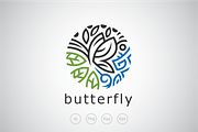 Rounded Butterfly Logo Template