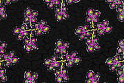 Floral Drawing Grunge Style Seamless