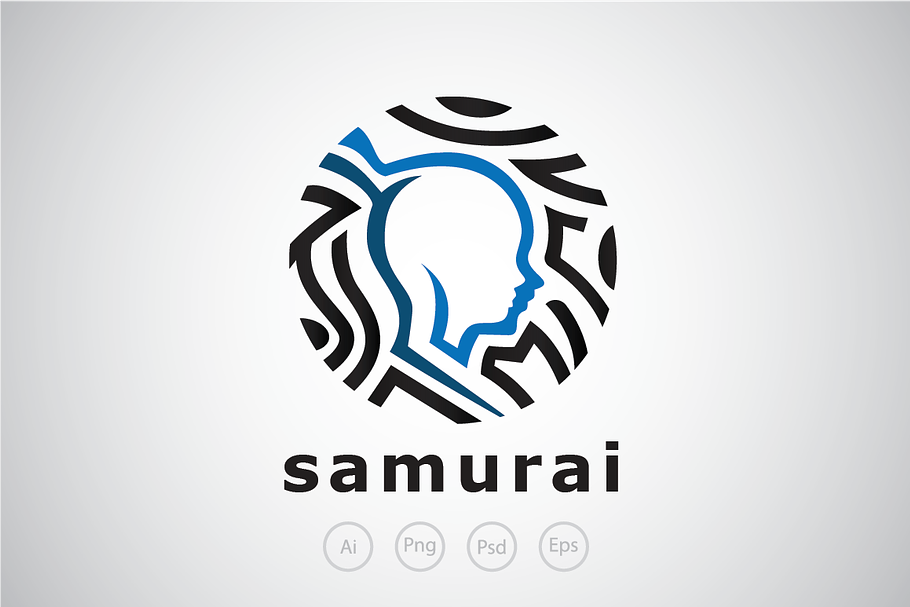 Rounded Samurai Emblem Logo Template in Logo Templates - product preview 8