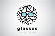 Rounded Glasses Emblem Logo Template