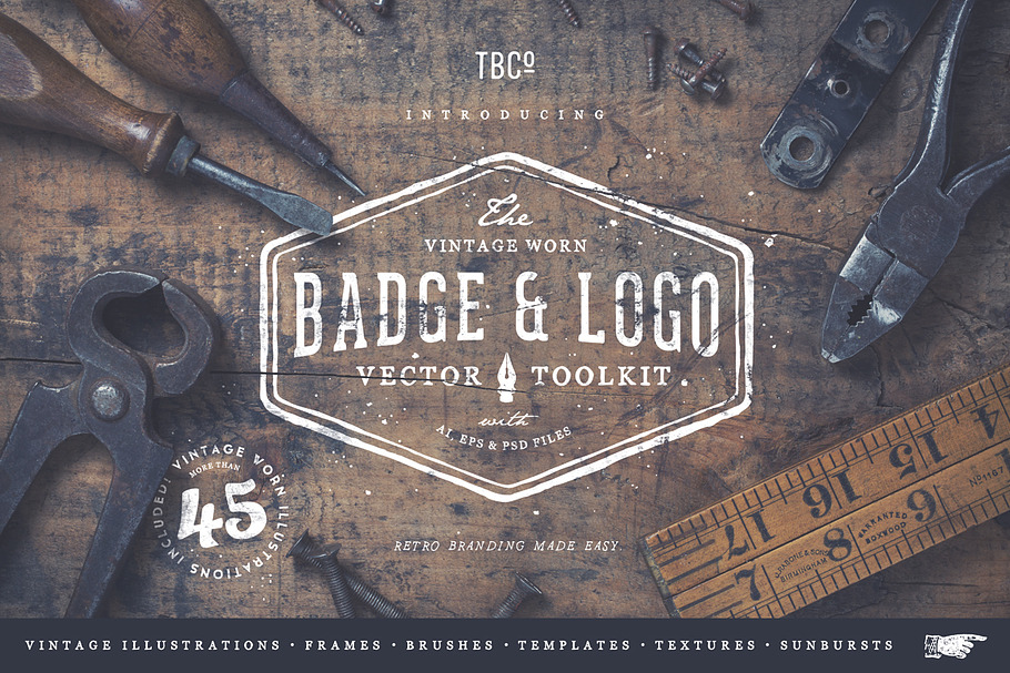 Vintage Badge and Logo Toolkit in Logo Templates - product preview 8