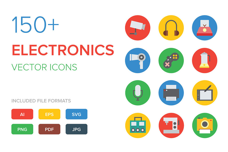 150+ Electronics Vector Icons