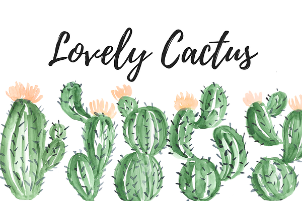 Watercolor Cactus Clipart