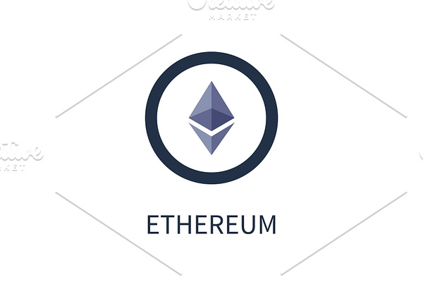 Ethereum Cryptocurrency Icon Vector