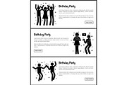 Birthday Party Web Posters Set in