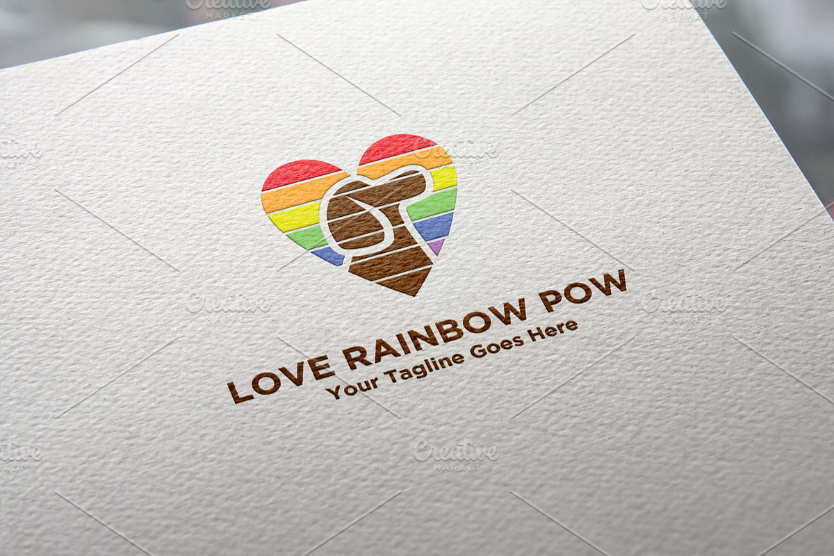 Love Rainbow  Pow Logo in Logo Templates - product preview 8