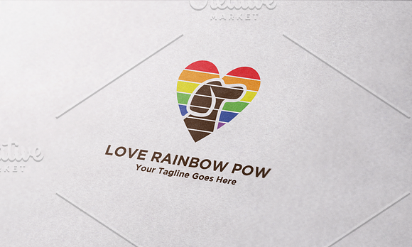 Love Rainbow  Pow Logo in Logo Templates - product preview 1