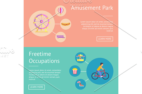 Amusement Park and Freetime Vector