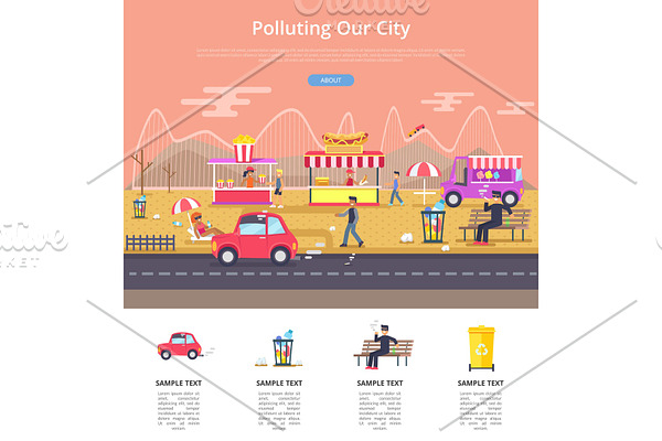 Polluting Our City Poster Vector
