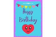 Beauty Happy Birthday Card, Vector