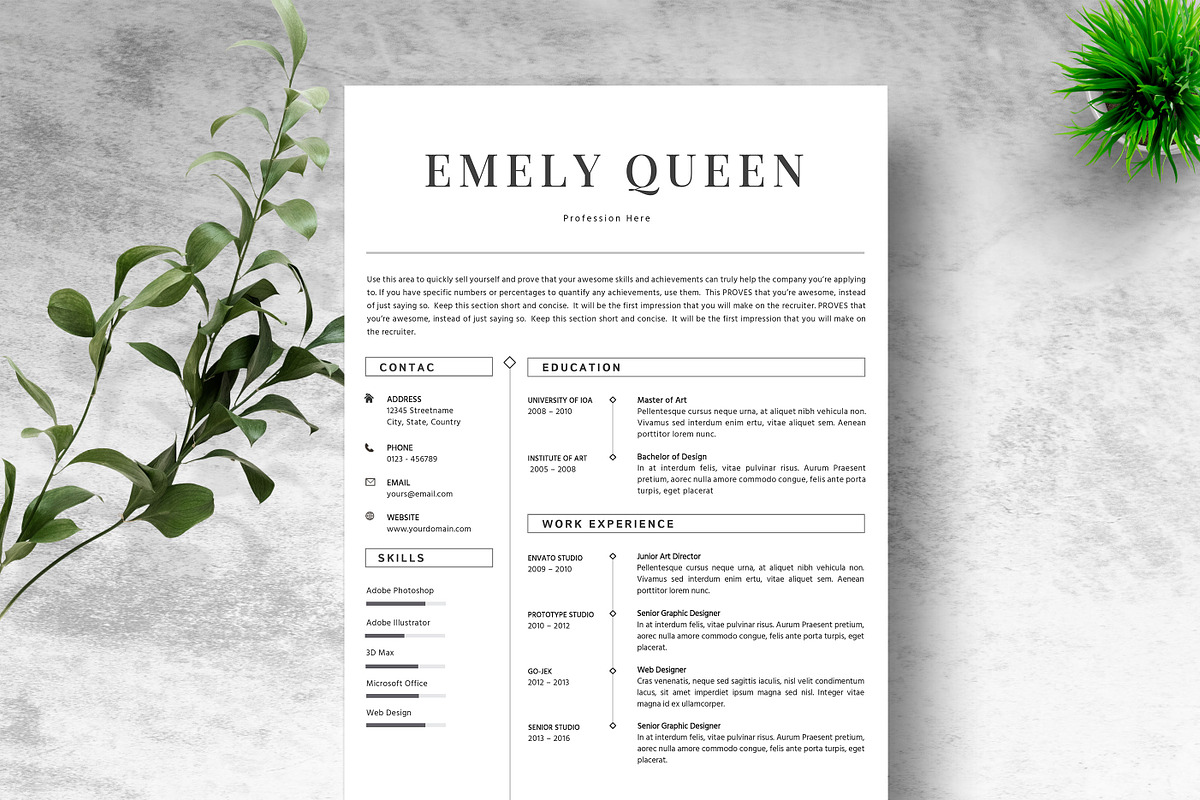 Resume Template 4 Page + References in Letter Templates - product preview 8
