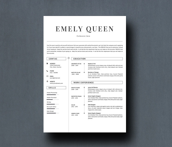 Resume Template 4 Page + References in Letter Templates - product preview 1