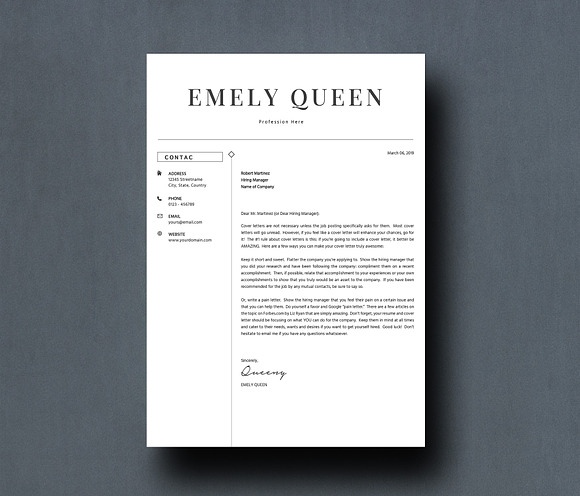 Resume Template 4 Page + References in Letter Templates - product preview 4
