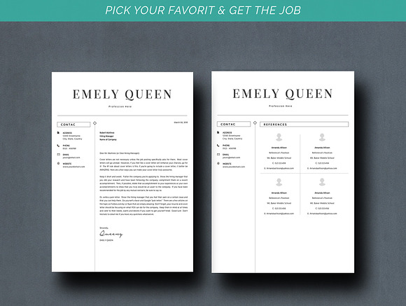 Resume Template 4 Page + References in Letter Templates - product preview 6