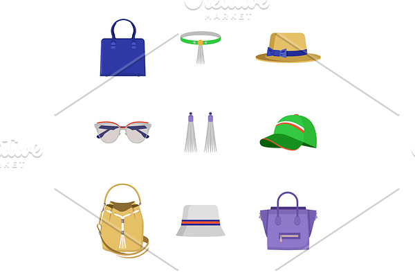 Accessories Collection Poster Vector