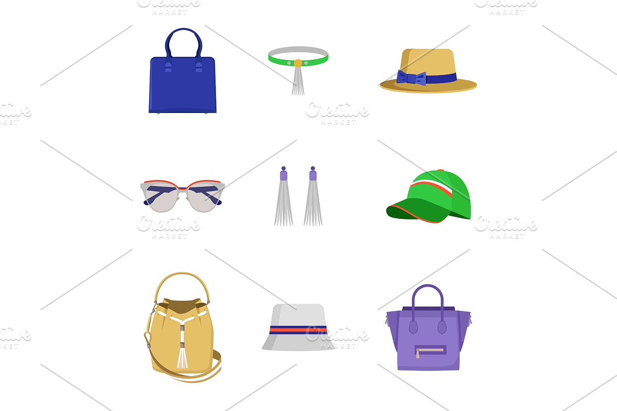 Accessories Collection Poster Vector in Objects - product preview 8