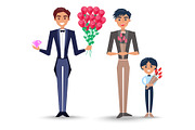 Male Characters with Bouquets