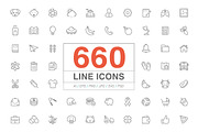 660 Line Icons pack