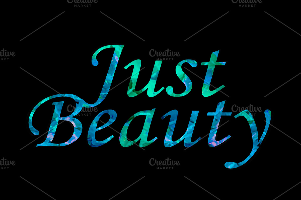 Just Beauty Text Over Black Backgrou in Illustrations - product preview 8