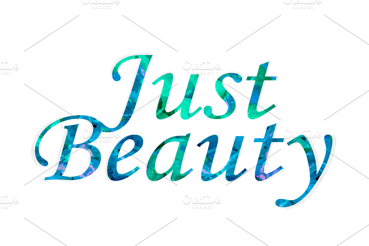 Just Beauty Text Over White Backgrou in Illustrations - product preview 8