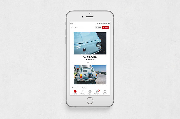 Classic Cars Pinterest Posts in Pinterest Templates - product preview 5