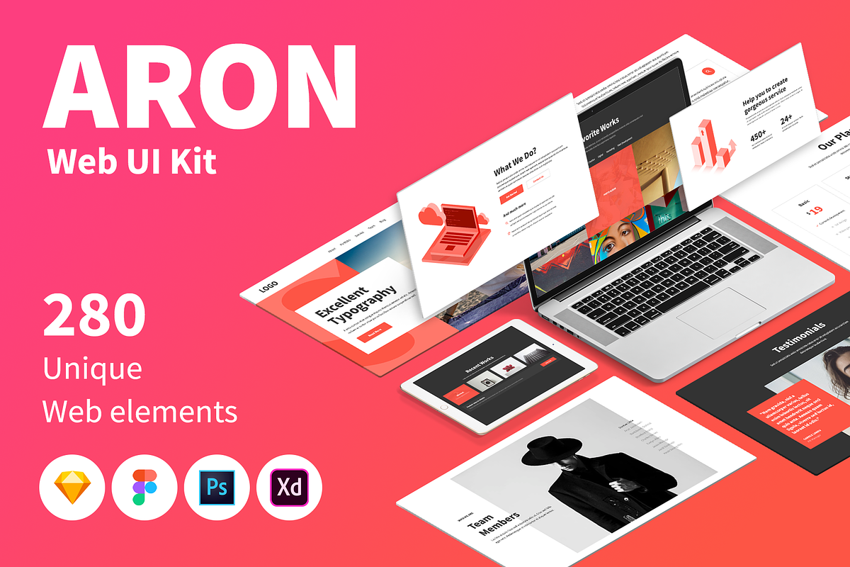 ARON Web UI Kit in UI Kits and Libraries - product preview 8
