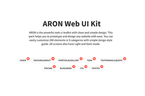 ARON Web UI Kit in UI Kits and Libraries - product preview 1