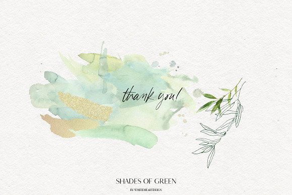 Shades of Green Watercolor Clipart in Illustrations - product preview 2