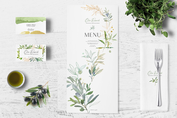 Shades of Green Watercolor Clipart in Illustrations - product preview 5