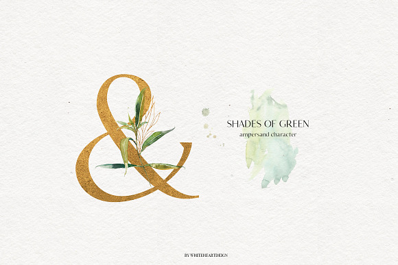 Shades of Green Watercolor Clipart in Illustrations - product preview 10