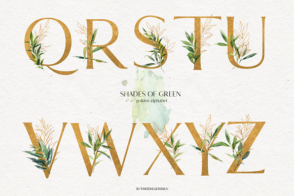 Shades of Green Watercolor Clipart in Illustrations - product preview 11