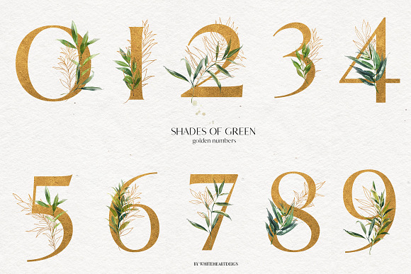 Shades of Green Watercolor Clipart in Illustrations - product preview 13