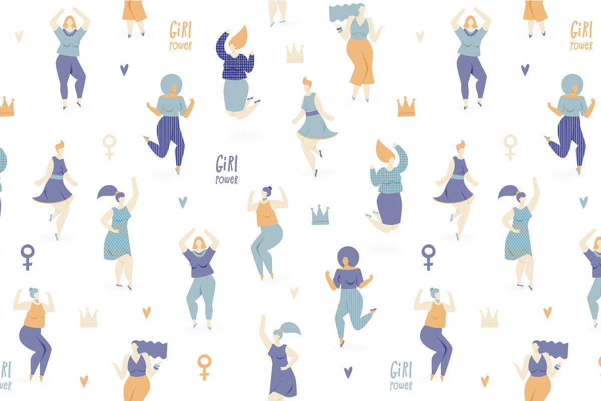 Woman dance, vector seamless pattern in Patterns - product preview 8