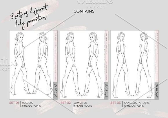 Fashion figure- Over the shoulder in Illustrations - product preview 1