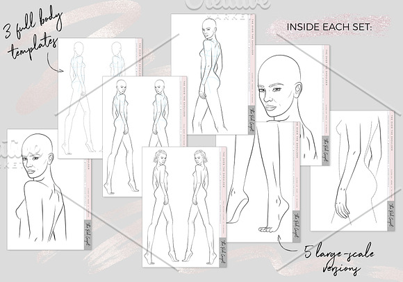 Fashion figure- Over the shoulder in Illustrations - product preview 2