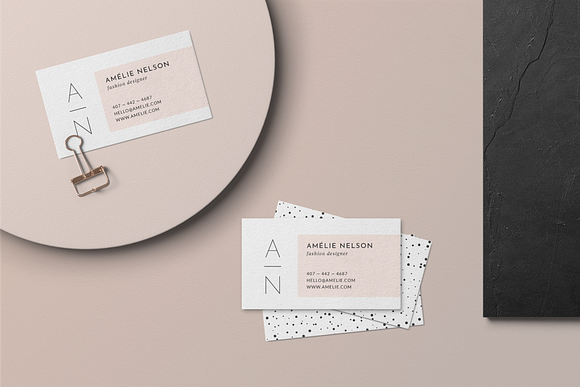 Business Card Template • Amelié in Business Card Templates - product preview 2