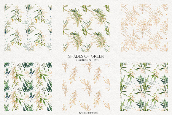 Shades of Green Watercolor Clipart in Illustrations - product preview 20