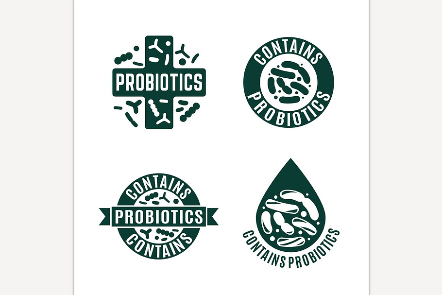 Lactobacillus Probiotics logo set in Icons - product preview 8