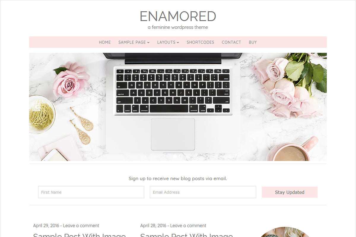 Feminine WordPress Theme: Enamored in WordPress Blog Themes - product preview 8