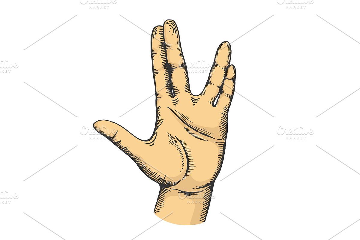 Hand show gesture engraving vector in Illustrations - product preview 8