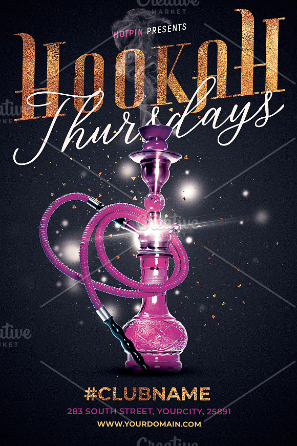 Hookah Flyer Template in Flyer Templates - product preview 1