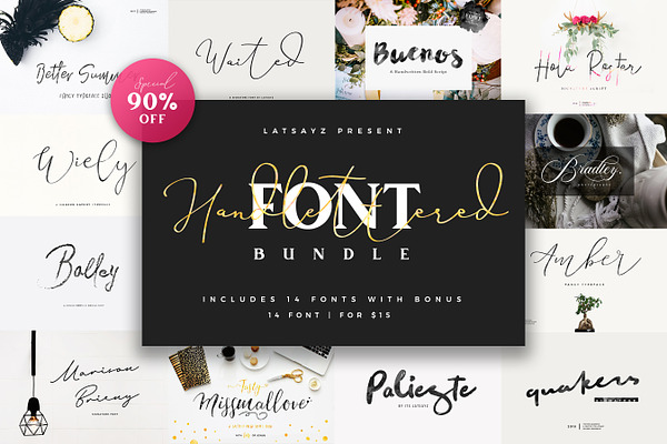 Handlettered Font Bundle | 90% OFF