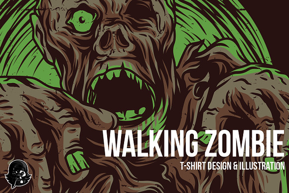 Walking Zombie Illustration in Illustrations - product preview 2