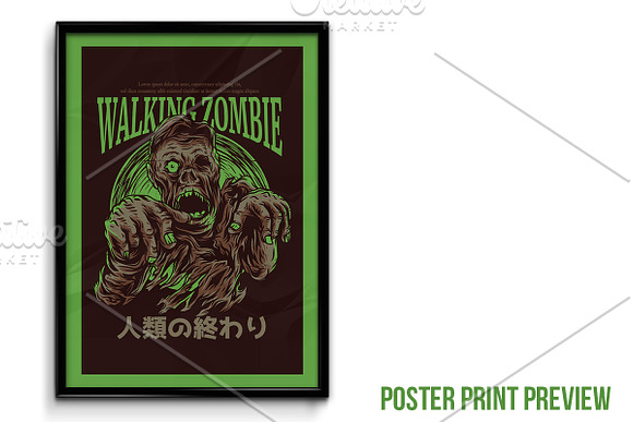 Walking Zombie Illustration in Illustrations - product preview 3