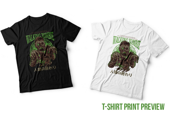 Walking Zombie Illustration in Illustrations - product preview 4