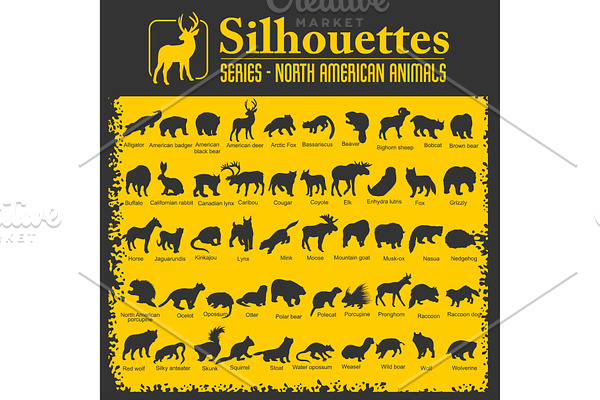 Silhouettes - North American animals